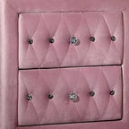 Table de chevet Royal Hampton 26 pouces, 2 tiroirs, pieds cabriolets, bois, revêtement rose