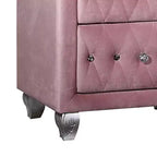 Table de chevet Royal Hampton 26 pouces, 2 tiroirs, pieds cabriolets, bois, revêtement rose