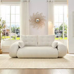 Canapé convertible, canapé pliant multifonctionnel de 199,9 cm, tissu Teddy, 4 oreillers et accoudoirs, mobilier de salon moderne pour le salon.