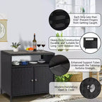 Armoire de rangement en résine tressée, organisateur polyvalent intérieur/extérieur avec plateau spacieux et étagère, idéal pour le patio, le jardin, le bord de piscine ou la cuisine