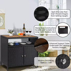 Armoire de rangement en résine tressée, organisateur polyvalent intérieur/extérieur avec plateau spacieux et étagère, idéal pour le patio, le jardin, le bord de piscine ou la cuisine