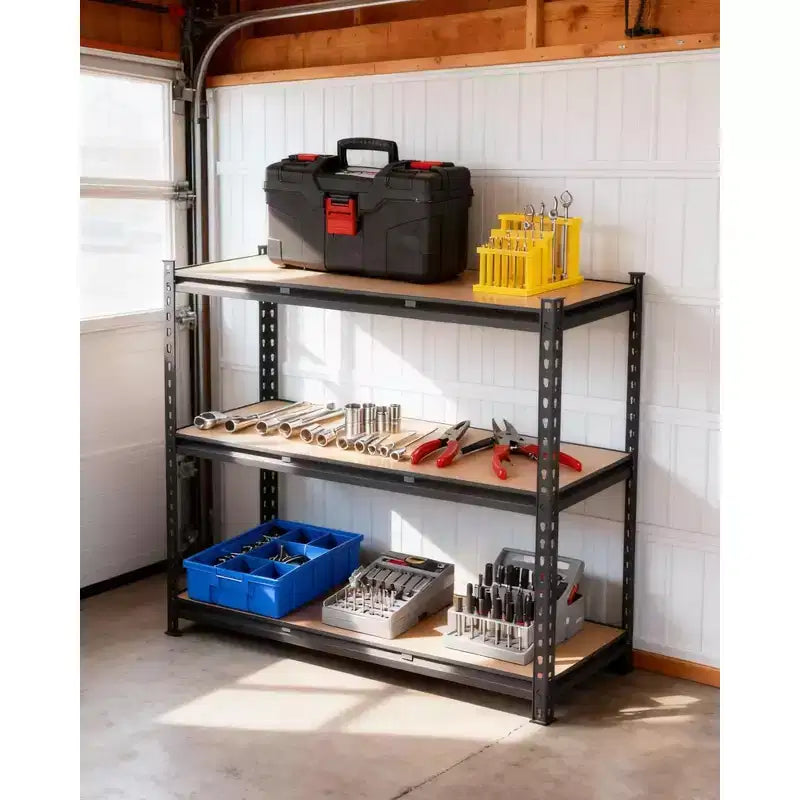 Étagères de garage robustes, étagères de rangement réglables à 3 niveaux, 60x24x36 po, étagères de rangement réglables, étagères de rangement utilitaires en métal