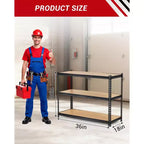 Étagères de garage robustes, étagères de rangement réglables à 3 niveaux, 60x24x36 po, étagères de rangement réglables, étagères de rangement utilitaires en métal