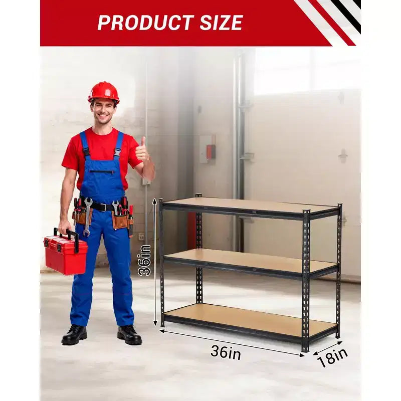 Étagères de garage robustes, étagères de rangement réglables à 3 niveaux, 60x24x36 po, étagères de rangement réglables, étagères de rangement utilitaires en métal