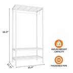 Portant à Vêtements Portable Robuste, Portant à Vêtements en Métal à 3 Niveaux, Charge de 300 kg, Organisateur de Placard pour Suspendre des Vêtements, Portant Autonome