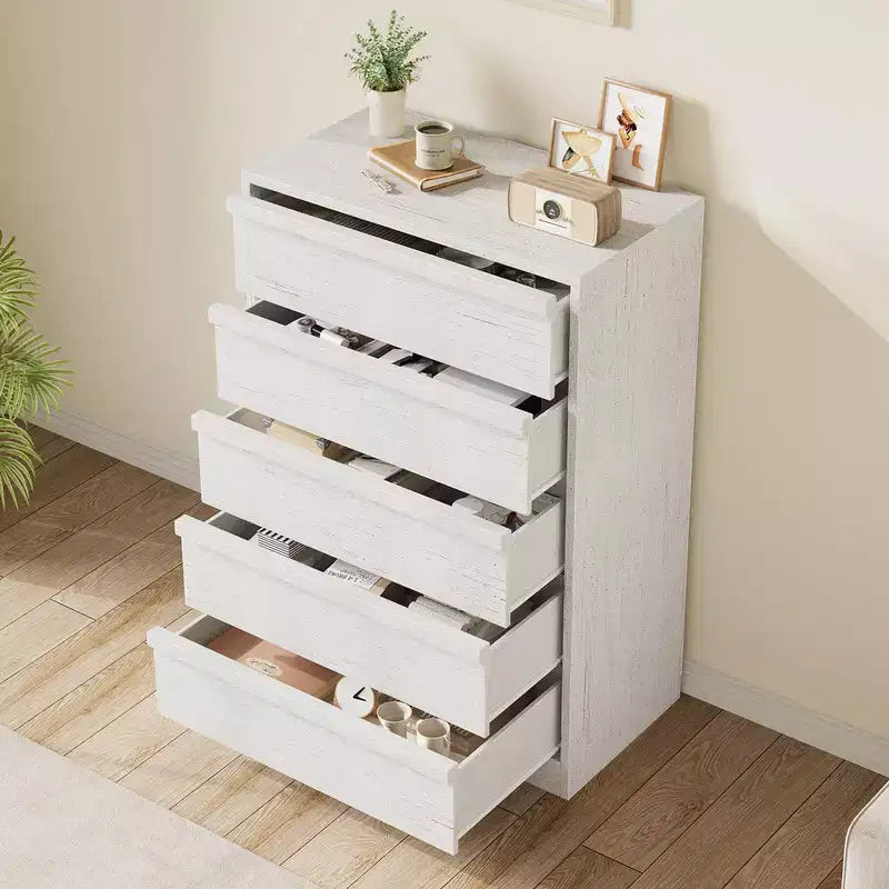 Commode de chambre, Commode haute avec grand espace de rangement pour chambre d'enfant et entrée