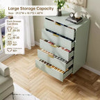 Commode moderne à 5 tiroirs pour chambre à coucher avec double commode en bois et organiseur de rangement, poignée dorée et grand tiroir, pour salon, couloir