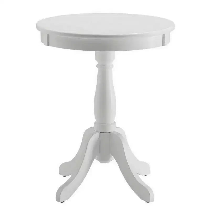 Royal Hampton Side Table With Round Top, White