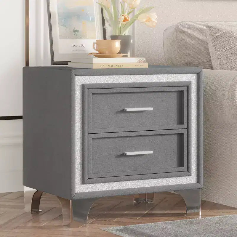 Table de chevet, Table de nuit avec tiroir, avec rangement ouvert, Table d'appoint moderne à 2 niveaux, Table de chevet pour petit espace, Salon, Chambre à coucher