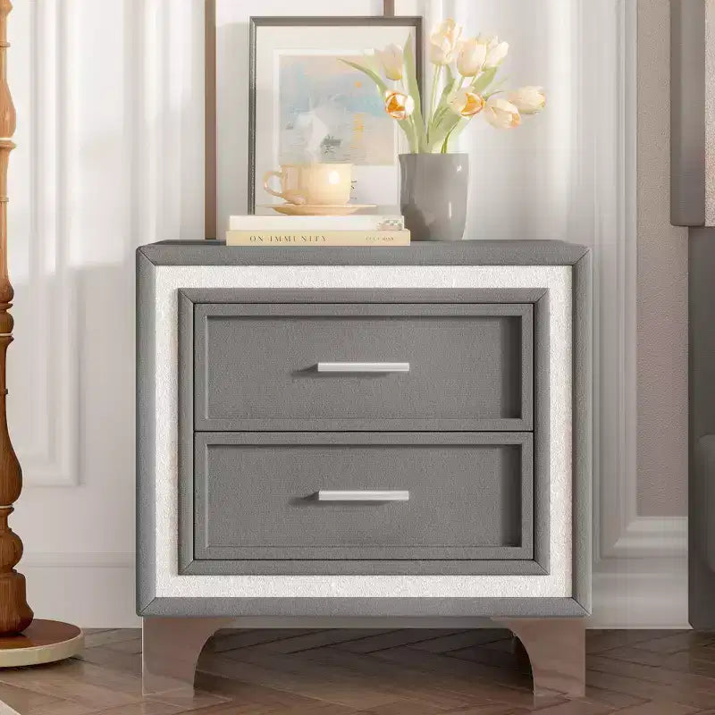 Table de chevet, Table de nuit avec tiroir, avec rangement ouvert, Table d'appoint moderne à 2 niveaux, Table de chevet pour petit espace, Salon, Chambre à coucher