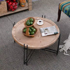 Table basse ronde GDFStudio Lavonia en bois de sapin et fer