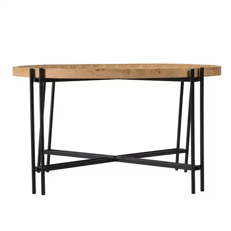 Table basse ronde GDFStudio Lavonia en bois de sapin et fer