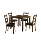 Ensemble de salle à manger 5 pièces Royal Hampton avec sièges en similicuir, marron