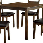 Ensemble de salle à manger 5 pièces Royal Hampton avec sièges en similicuir, marron
