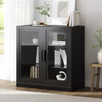 Buffet et armoire empilables en bois massif avec étagères réglables