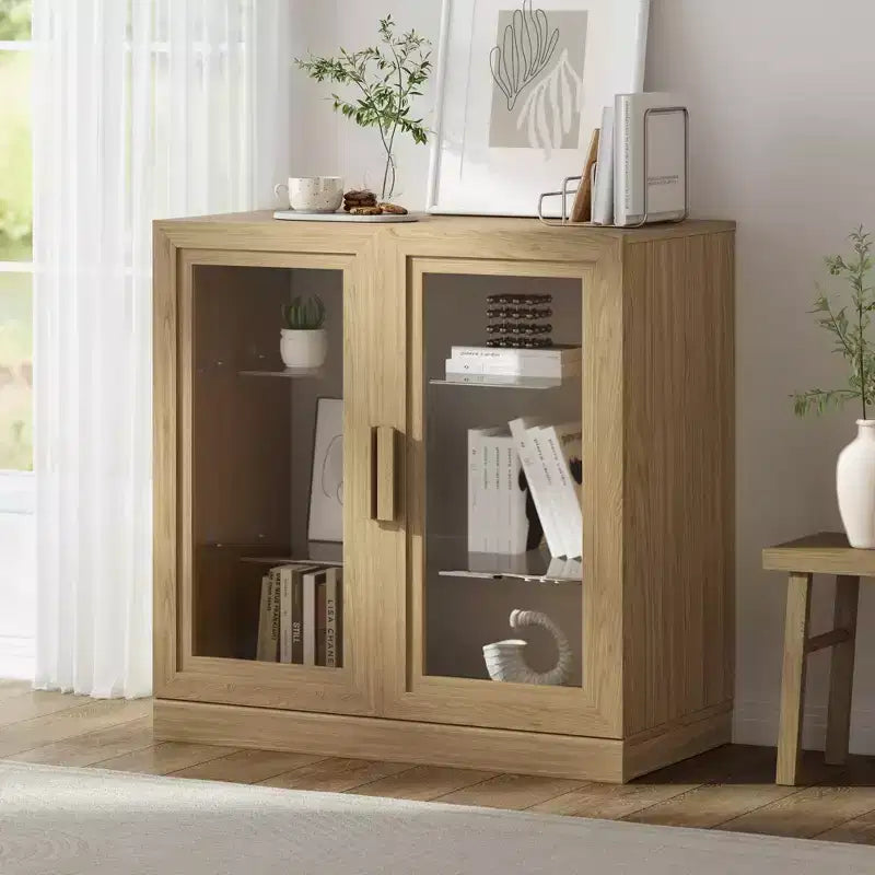 Buffet et armoire empilables en bois massif avec étagères réglables