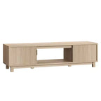 Meuble TV Bestier 178 cm pour téléviseurs jusqu'à 75'', Console TV moderne avec 2 armoires et une étagère centrale ouverte, 2 consoles multimédia avec passe-câbles