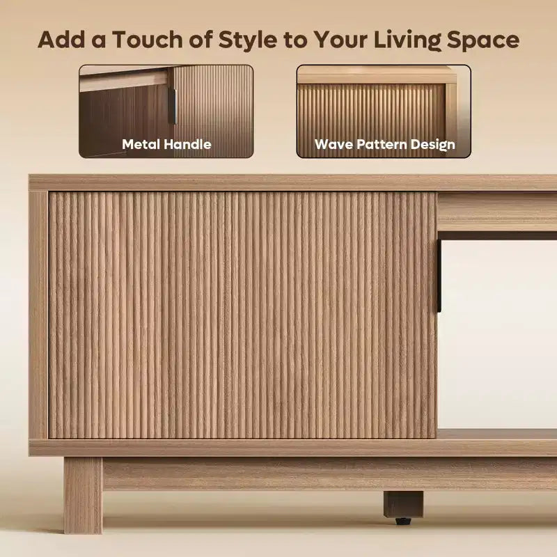 Meuble TV Bestier 178 cm pour téléviseurs jusqu'à 75'', Console TV moderne avec 2 armoires et une étagère centrale ouverte, 2 consoles multimédia avec passe-câbles
