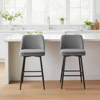Homy Casa Lot de 2 tabourets de bar pivotants hauteur comptoir avec sièges rembourrés, hauteur d'assise 65 cm