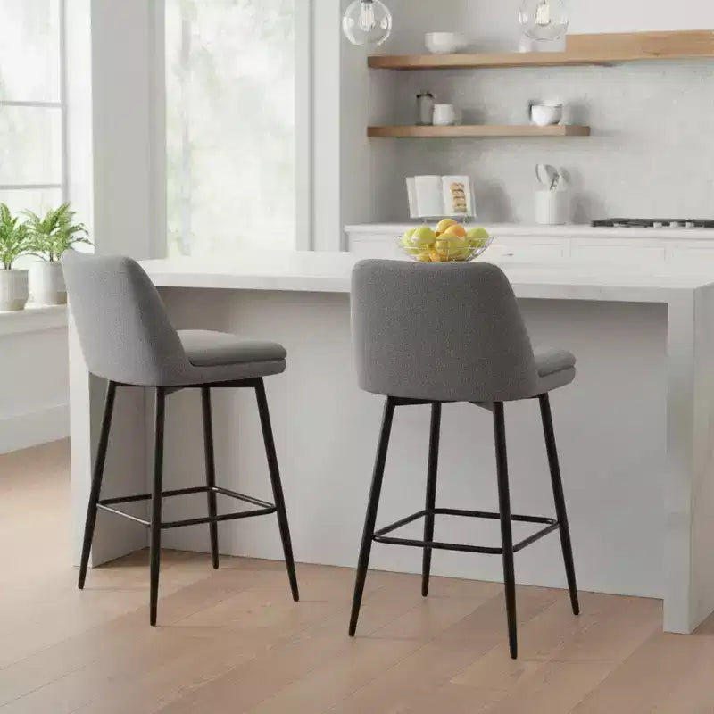 Homy Casa Lot de 2 tabourets de bar pivotants hauteur comptoir avec sièges rembourrés, hauteur d'assise 65 cm