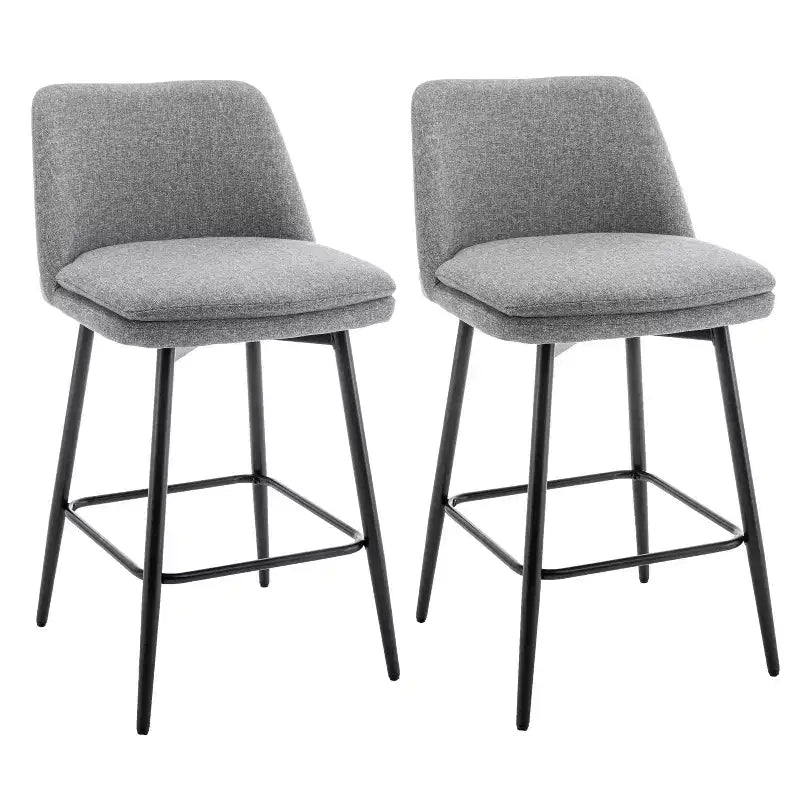 Homy Casa Lot de 2 tabourets de bar pivotants hauteur comptoir avec sièges rembourrés, hauteur d'assise 65 cm