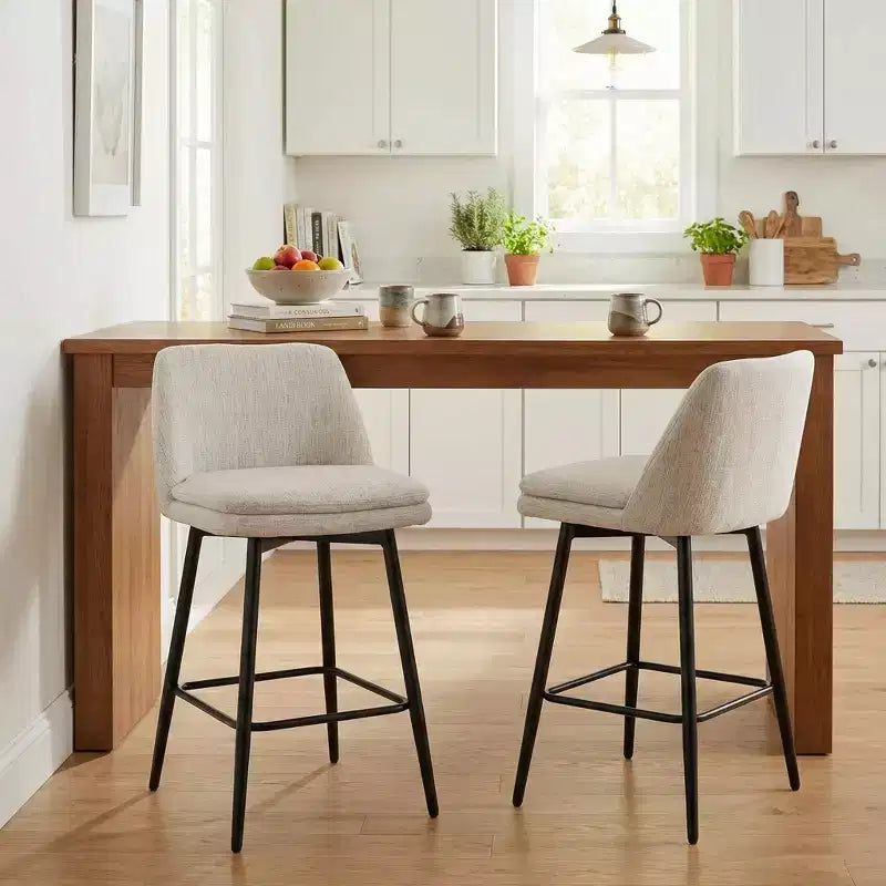 Homy Casa Lot de 2 tabourets de bar pivotants hauteur comptoir avec sièges rembourrés, hauteur d'assise 65 cm