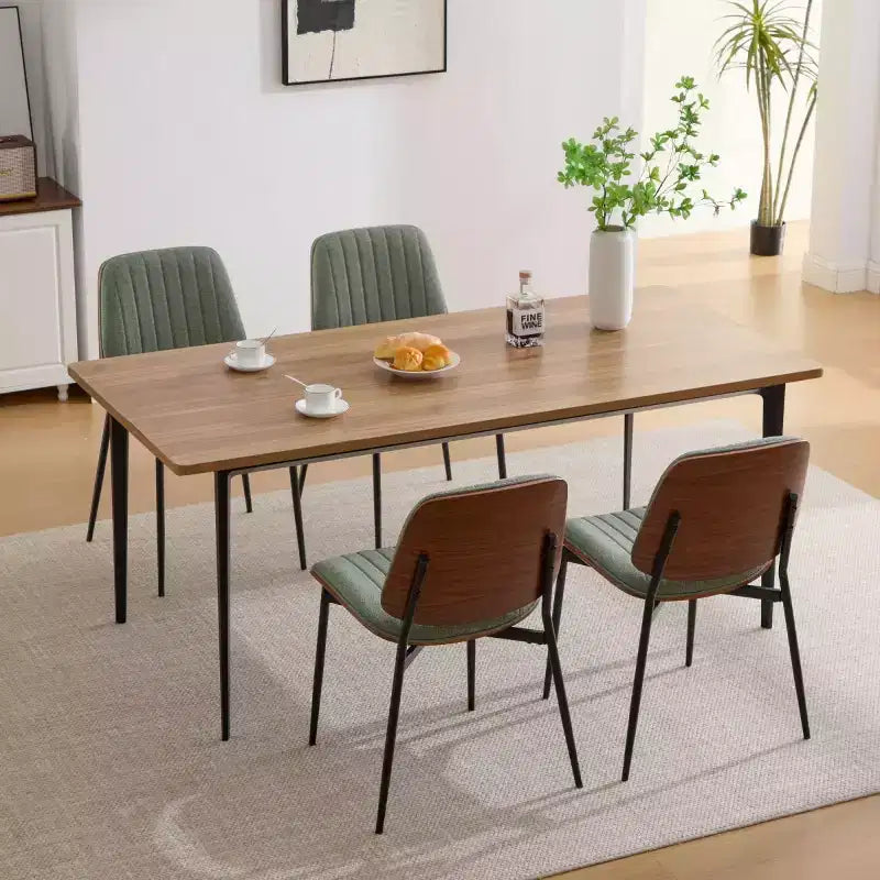 Chaise de salle à manger capitonnée Mid-Century Modern avec dossier incurvé et pieds en métal, sièges de cuisine et de salle à manger - Panipeachy