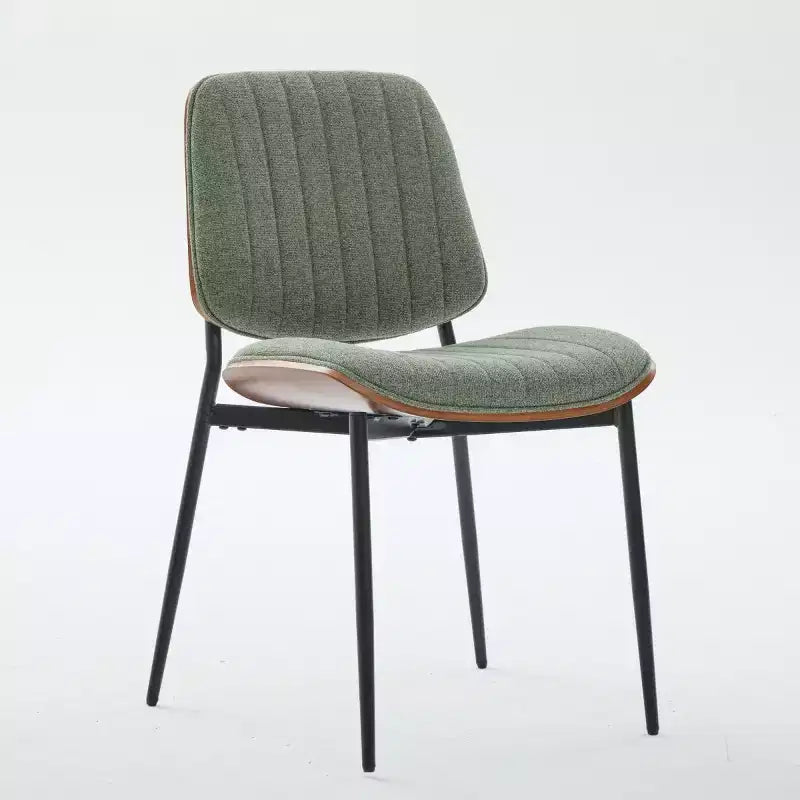 Chaise de salle à manger capitonnée Mid-Century Modern avec dossier incurvé et pieds en métal, sièges de cuisine et de salle à manger - Panipeachy