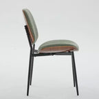 Chaise de salle à manger capitonnée Mid-Century Modern avec dossier incurvé et pieds en métal, sièges de cuisine et de salle à manger - Panipeachy