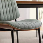 Chaise de salle à manger capitonnée Mid-Century Modern avec dossier incurvé et pieds en métal, sièges de cuisine et de salle à manger - Panipeachy