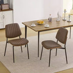 Chaise de salle à manger capitonnée Mid-Century Modern avec dossier incurvé et pieds en métal, sièges de cuisine et de salle à manger - Panipeachy