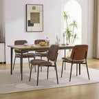 Chaise de salle à manger capitonnée Mid-Century Modern avec dossier incurvé et pieds en métal, sièges de cuisine et de salle à manger - Panipeachy