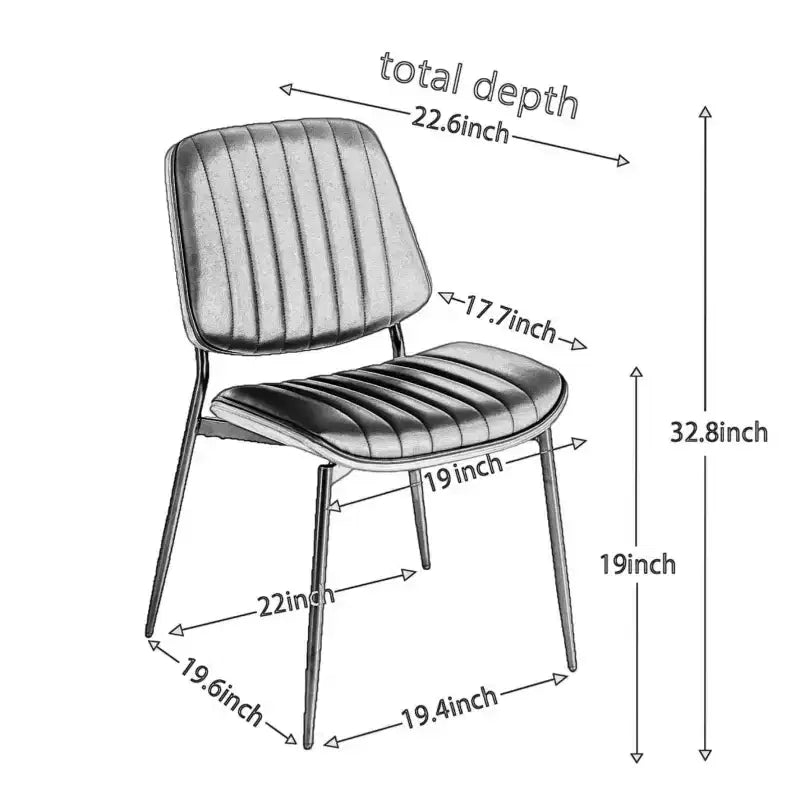 Chaise de salle à manger capitonnée Mid-Century Modern avec dossier incurvé et pieds en métal, sièges de cuisine et de salle à manger - Panipeachy