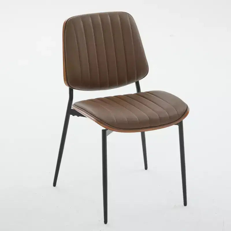 Chaise de salle à manger capitonnée Mid-Century Modern avec dossier incurvé et pieds en métal, sièges de cuisine et de salle à manger - Panipeachy