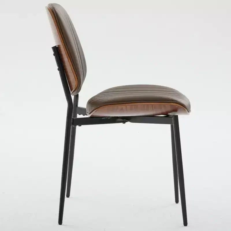 Chaise de salle à manger capitonnée Mid-Century Modern avec dossier incurvé et pieds en métal, sièges de cuisine et de salle à manger - Panipeachy