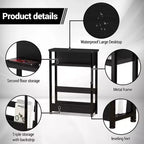 Table d'appoint étroite COZONY avec étagère de rangement à 3 niveaux et porte-revues, table de chevet mince pour petits espaces, table de nuit étroite et moderne pour salon