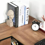 Bureau d'ordinateur d'angle en L avec étagères de rangement, 2 tiroirs et cadre en acier industriel