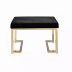 Pouf Royal Hampton, tissu noir et or