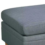 Pouf Royal Hampton de 37 po, assise carrée rembourrée, tissu Dorris gris acier lisse