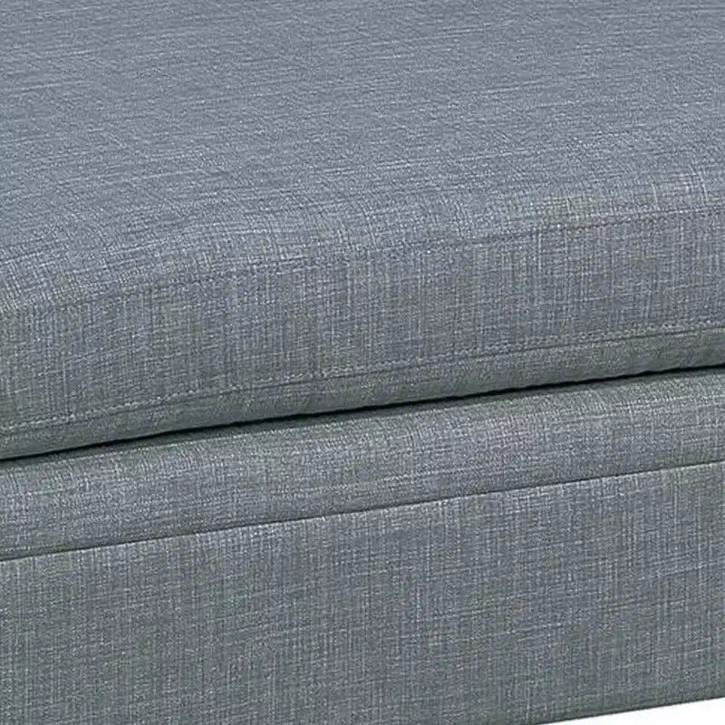 Pouf Royal Hampton de 37 po, assise carrée rembourrée, tissu Dorris gris acier lisse