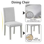 CLIHOME Ensemble de salle à manger 5 pièces en bois, ensemble de table de décoration de cuisine en cristal avec table carrée et 4 chaises rembourrées