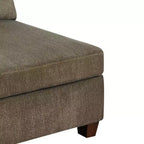 Fauteuil sans accoudoirs Royal Hampton en tissu avec coussins de dossier amovibles, marron
