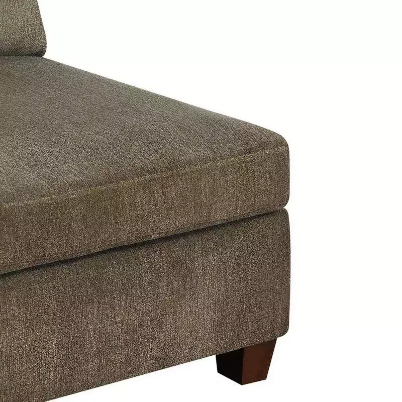 Fauteuil sans accoudoirs Royal Hampton en tissu avec coussins de dossier amovibles, marron