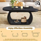 Table Basse Nuage en Bois, Table d'Appoint Crème Irrégulière avec Pieds Courbés, Petite Table Basse à Bord Arrondi pour Salon