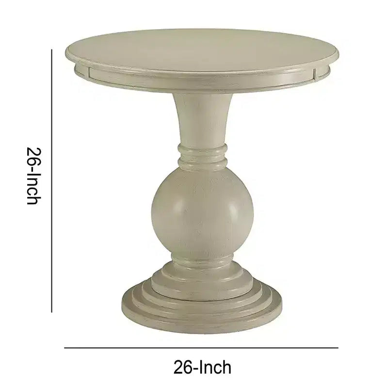 Table d'appoint Royal Hampton avec piètement piédestal, blanc antique