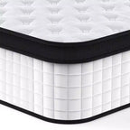 Matelas hybride Whisen 12 places avec mousse à mémoire de forme 7 zones, ressorts ensachés individuels, housse tricotée
