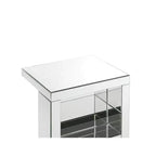 Table d'appoint Royal Hampton avec panneaux miroir et forme en C, argent