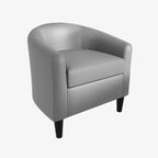 Fauteuils d'appoint en similicuir, fauteuils club baril avec assise moelleuse pour salon, chambre, salle de lecture, salle d'attente