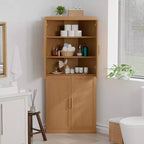 MAYEERTY Meubles de rangement utilitaires modernes à 4 portes Rangement efficace pour salon, salle à manger, chambre à coucher Beige Lot de 2