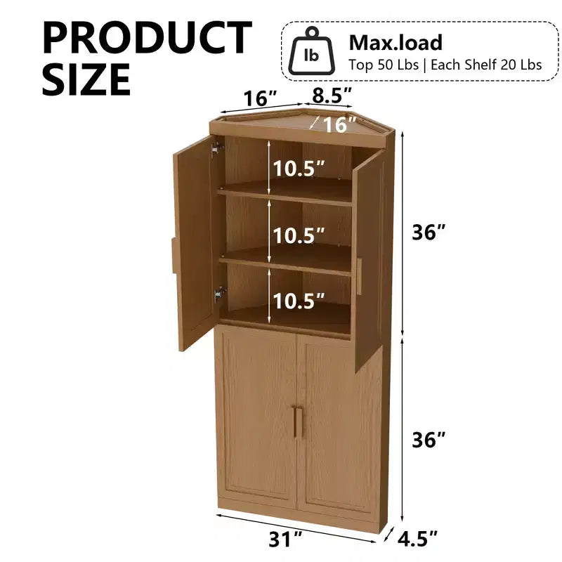MAYEERTY Meubles de rangement utilitaires modernes à 4 portes Rangement efficace pour salon, salle à manger, chambre à coucher Beige Lot de 2